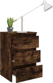 vidaXL Κομοδίνο Καπνιστή Δρυς 40x35x62,5 εκ. από Επεξεργασμένο Ξύλο