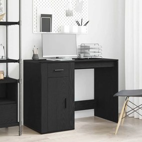 vidaXL Γραφείο Μαύρο Δρυς 100x49x75 εκ Επεξεργασμένο Ξύλο