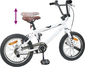 vidaXL BMX Ποδήλατο 16 ίντσες για παιδιά 5-8 ετών Λευκό