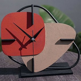 Ρολόι Επιτραπέζιο 901LMN1207 25x22cm Multi-Red Aberto Design Μέταλλο