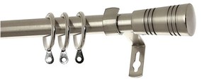 Κουρτινόξυλο Φ19mm Μονό Επεκτεινόμενο 120-210cm Με Άκρα Grace Bold Brushed Chrome 790135