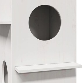 vidaXL σπιτάκι για γάτες Λευκό 43x43x60 cm από μασίφ ξύλο πεύκο