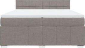 vidaXL Κρεβάτι Boxspring με Στρώμα Taupe 200x200 εκ. Υφασμάτινο