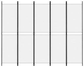 vidaXL Διαχωριστικό Δωματίου με 5 Πάνελ Λευκό 250x200 εκ. από Ύφασμα