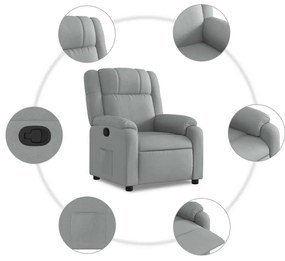 vidaXL Πολυθρόνα Ανακλινόμενη Ανοιχτό Γκρι Υφασμάτινη