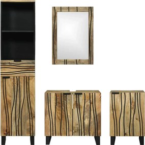 vidaXL Σετ Επίπλων Μπάνιου με συρτάρι 4 pcs Καφέ Επεξεργασμένο ξύλο