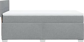 vidaXL Κρεβάτι Boxspring με Στρώμα Ανοιχτό Γκρι 80x200 εκ. Υφασμάτινο