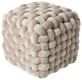 Πουφ Βελούδινο 43x43x40εκ. 2274 Μπεζ Das Home
