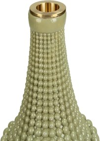 Κηροπήγιο ArteLibre Χάντρες Πράσινο Polyresin 10x10x23.3cm