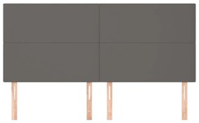vidaXL Κεφαλάρια Κρεβατιού 4 τεμ. Γκρι 100x5x78/88 εκ.Συνθετικό Δέρμα