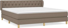 vidaXL Κρεβάτι Boxspring με Στρώμα Taupe 160x200 εκ. Υφασμάτινο