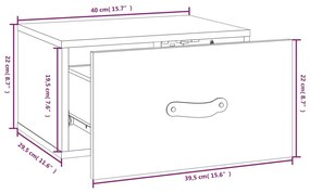 Κομοδίνο Επιτοίχιο 40 x 29,5 x 22 εκ. - Καφέ