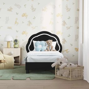 vidaXL Κρεβατική βάση για παιδιά με προσκέφαλο Μαύρο 70 x 140 cm