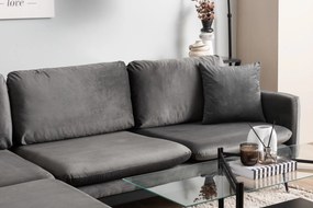 Γωνιακός Καναπές Ανθρακί REYA 65x245x75