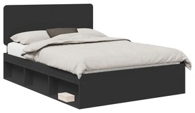 vidaXL Σκελετός Κρεβατιού Μαύρο 160 x 200 cm Στερεά ξυλεία πεύκου