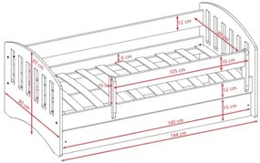 Παιδικό κρεβάτι Classic -Leuko-140 x 80