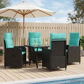 vidaXL Σετ Εξωτερικής Τραπέζης 5 pcs Μαύρο και Τυρκουάζ