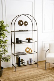 Bookshelf Mona - Black Glass Black