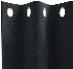 vidaXL Κουρτίνες με κουρτίνες 2 pcs Μαύρο 140 x 175 cm Βελούδο