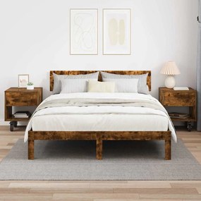 vidaXL Κομοδίνο 2 pcs Καπνιστό Δρύς 40,5 x 40 x 48 εκ.