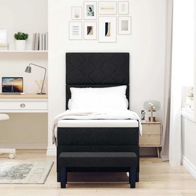 vidaXL Κρεβάτι με ελατήρια με στρώμα Μαύρο 80 x 200 cm ύφασμα