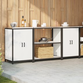 vidaXL Σετ Αποθήκευσης Κουζίνας με ράφι 3 pcs Λευκό 210 x 50 x 92 εκ