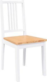 vidaXL Καρέκλες τραπεζαρίας 2 τεμάχια Λευκό μασίφ ξύλο καουτσούκ