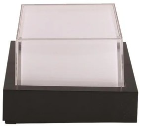 ΑΠΛΙΚΑ ΤΟΙΧΟΥ ΤΕΤΡΑΓΩΝΗ LED 12W 160X160X100 3000K IP65 ΜΑΥΡΗ PRO ARTE ILLUMINA Eurolamp 145-20203