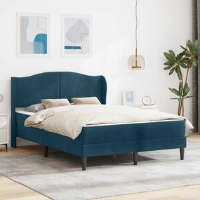 vidaXL Σκελετός κρεβατιού με στρώμα Μπλε 120 x 190 cm Βελούδο