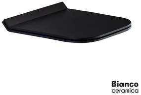 BIANCO CERAMICA 9100SC-401 Κάλυμμα λεκάνης αποσπώμενο απο βακελίτη slim soft close, black matt