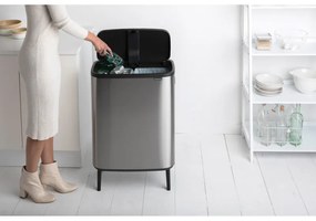 Κάδος Brabantia Bo Touch Hi 1001265, 2x30 l, Στεγανή εφαρμογή στον τοίχο, Ρύθμιση ποδιού, Ανθεκτικό στα δακτυλικά αποτυπώματα, Inox/matt