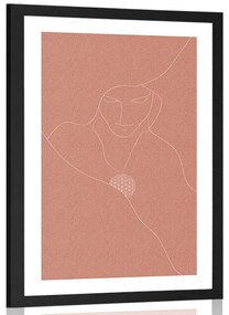 Αφίσα με παρπαστού Διακριτικές γραμμές και το λουλούδι της ζωής - 20x30 white