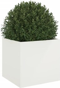 vidaXL Ζαρντινιέρα Λευκή 49x47x46 εκ. από Χάλυβα
