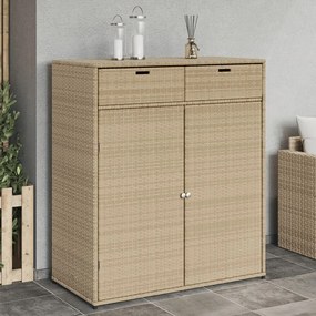 Ντουλάπι Αποθήκευσης Κήπου Beige 105x55x113 εκ. Συνθετικό Ρατάν