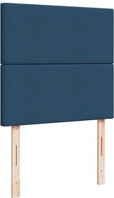 vidaXL Κρεβάτι Boxspring με Στρώμα Μπλε 90x190 εκ.Υφασμάτινο
