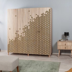 Τετραφυλλη Ντουλαπα Δρυς Sonoma IMAJ 52x180x192