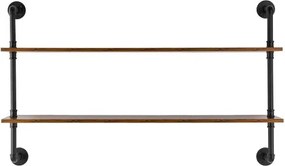 VEVOR Industrial Pipe Shelf 2 Tier 48x 9.84in Wall-Mount for Kitchen Bedroom