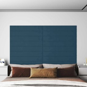 vidaXL Κεφαλάρι Τοίχου 12 pcs Μπλε Βελούδο
