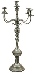 Κηροπήγιο Μεταλλικό Ασημί 38,5x38,5x66εκ. Zen Collection 24.38.51023