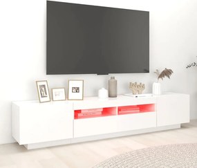 vidaXL Έπιπλο Τηλεόρασης με LED Λευκό 200 x 35 x 40 εκ.