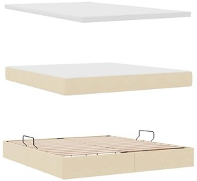 vidaXL Κρεβάτι με αποθηκευτικό χώρο και στρώμα Κρεμ 160 x 200 cm