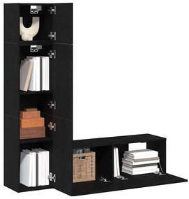 vidaXL Σετ επίπλου τηλεόρασης 4 pcs Μαύρη δρυς 130.5 x 30 x 140 εκ