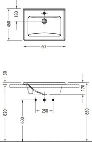 Serel Slim 3001 60x46 - Νιπτήρας μπάνιου