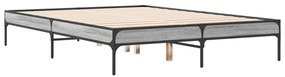 vidaXL Πλαίσιο Κρεβατιού Γκρι Sonoma 140x190 εκ. Επεξ. Ξύλο &amp; Μέταλλο