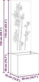 vidaXL Οθόνη Ιδιωτικότητας Κήπου Floral Ασημί 50 x 150 cm