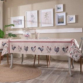 Τραπεζομάντηλο Rooster Multi Teoran 140Χ140 Ακρυλικό,Βαμβάκι, Polyester
