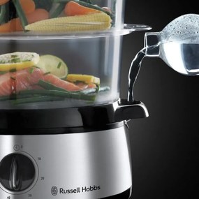 Ατμομάγειρας Russell Hobbs 19270-56, 800W, 3 επίπεδα, 9 λίτρα, Χρονοδιακόπτης 60 λεπτά, Ανοξείδωτο ατσάλι