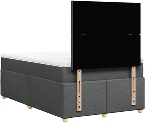 vidaXL Κρεβάτι Boxspring με Στρώμα Σκούρο Γκρι 120x190 εκ Υφασμάτινο