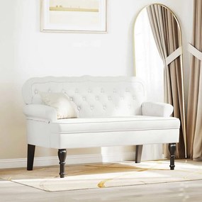 vidaXL Καναπές Chesterfield Λευκό 119,5 x 64,5 x 75 εκ. Τεχνητό Δέρμα