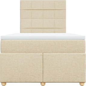 vidaXL Κρεβάτι Boxspring με Στρώμα Κρεμ 120x200 εκ. Υφασμάτινο